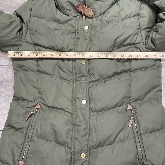 Lauren Ralph Lauren Women's Down Parka Jacket Faux Fur Hood Green Large Coat LRL - Picture 11 of 16